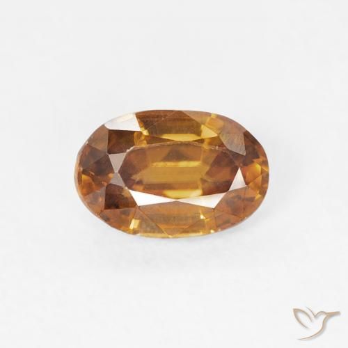 0.72ct طبيعي برتقالى متوسط زركون, بيضوي, VVS
