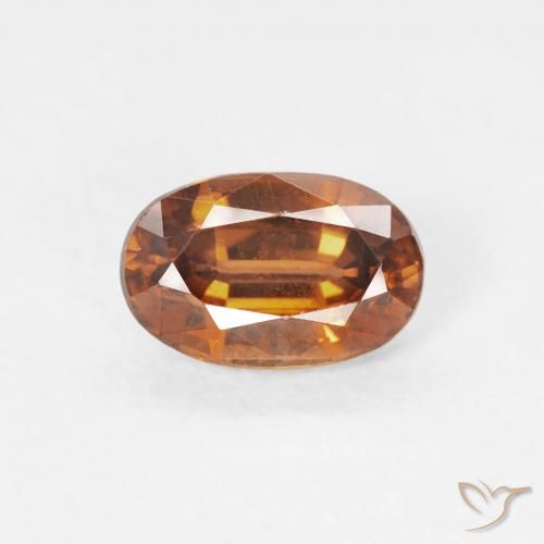 0.73ct طبيعي برتقالى متوسط زركون, بيضوي, VVS