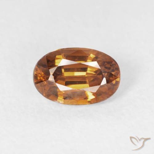 0.84ct طبيعي برتقالى متوسط زركون, بيضوي, VVS, Photo A