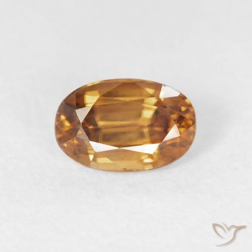 0.83ct طبيعي بنى برتقالى زركون, بيضوي, VVS