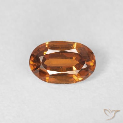 0.71ct طبيعي Medium Dark-Orange زركون, بيضوي, VVS