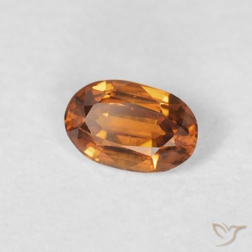 زركون Medium Dark-Orange طبيعي، بيضوي، 0.71 قيراط، VVS