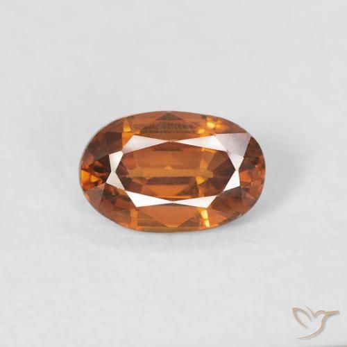 0.68ct طبيعي Medium Dark-Orange زركون, بيضوي, VVS-VS