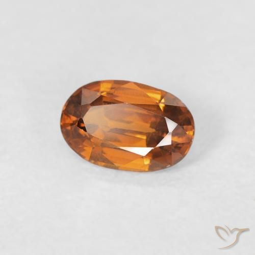 زركون Medium Dark-Orange طبيعي، بيضوي، 0.68 قيراط، VVS-VS