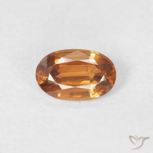 0.63ct طبيعي برتقالى متوسط زركون, بيضوي, VVS-VS