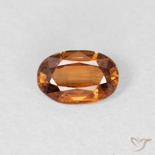 0.66ct طبيعي برتقالى بنى زركون, بيضوي, VVS