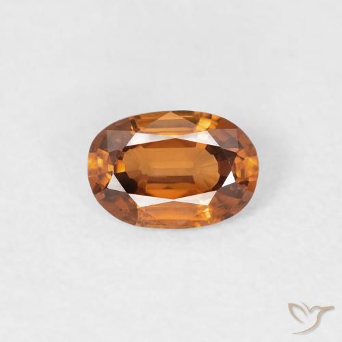 0.55ct طبيعي برتقالى بنى زركون, بيضوي, VVS
