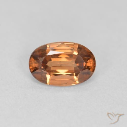 0.69ct طبيعي برتقالى غامق زركون, بيضوي, VVS-VS