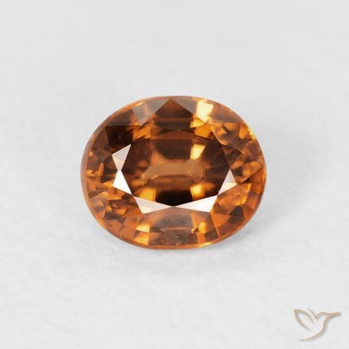 1.12ct طبيعي برتقالى متوسط زركون, بيضوي, VVS-VS