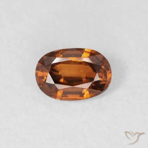 0.64ct طبيعي برتقالى غامق زركون, بيضوي, VVS
