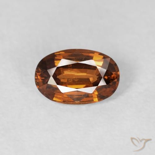 0.73ct طبيعي Medium Dark-Orange زركون, بيضوي, VVS-VS