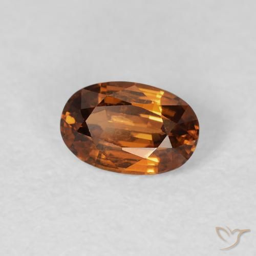زركون Medium Dark-Orange طبيعي، بيضوي، 0.73 قيراط، VVS-VS