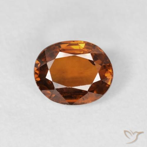 زركون Medium Dark-Orange طبيعي، بيضوي، 0.98 قيراط، VVS-VS