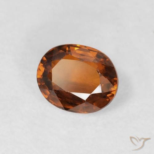زركون Medium Dark-Orange طبيعي، بيضوي، 0.98 قيراط، VVS-VS