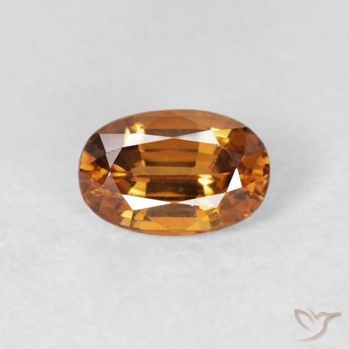 0.84ct طبيعي برتقالى ترابى زركون, بيضوي, VVS