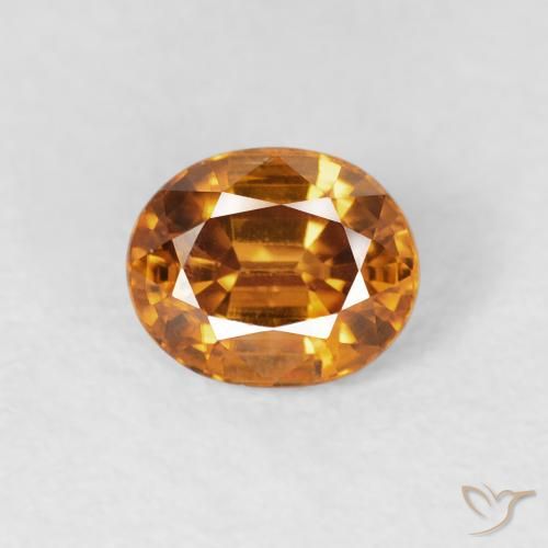 1.07ct طبيعي برتقالى غامق زركون, بيضوي, قليلا جدا