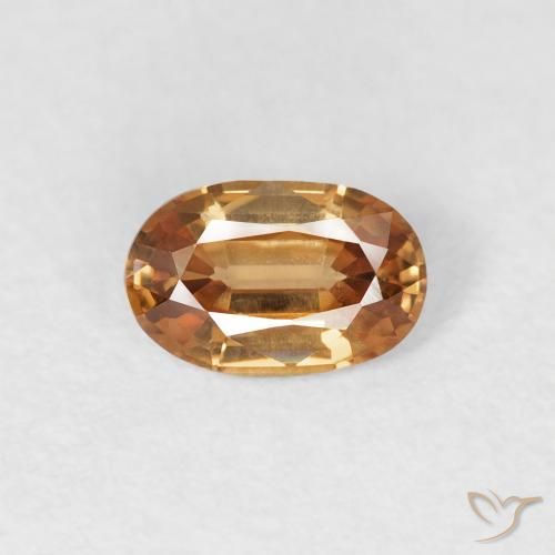 0.65ct طبيعي برتقالى متوسط زركون, بيضوي, VVS-VS