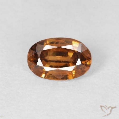 0.77ct طبيعي بنى برتقالى زركون, بيضوي, قليلا جدا