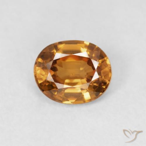 0.94ct طبيعي بنى برتقالى زركون, بيضوي, VVS-VS