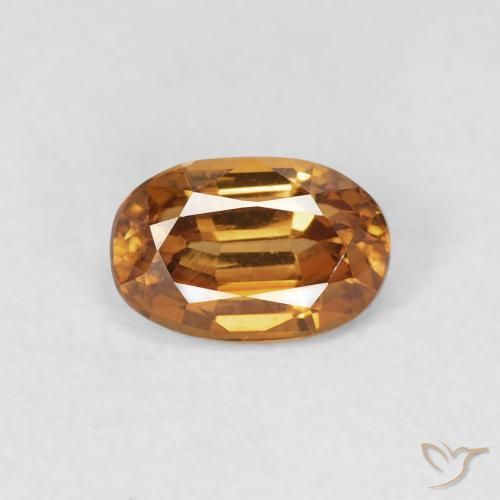 0.89ct طبيعي برتقالى متوسط زركون, بيضوي, VVS-VS
