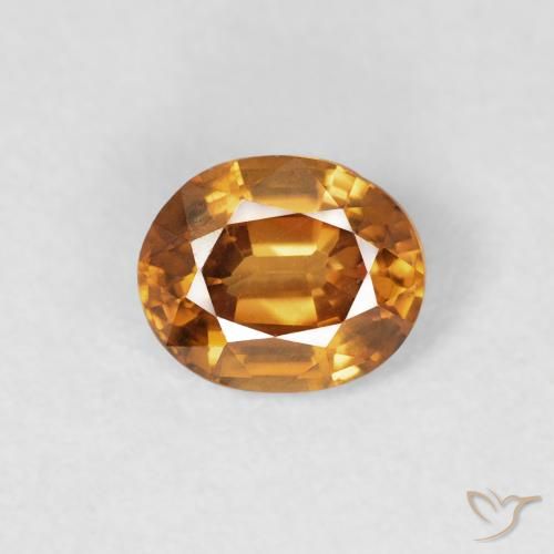 0.82ct طبيعي برتقالى ترابى زركون, بيضوي, قليلا جدا