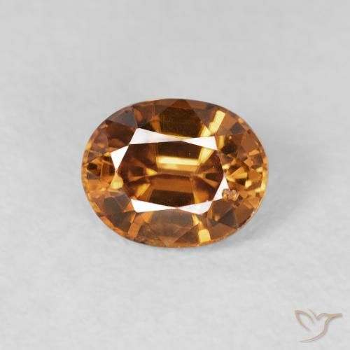 0.99ct طبيعي برتقالى متوسط زركون, بيضوي, قليلا جدا, Photo A