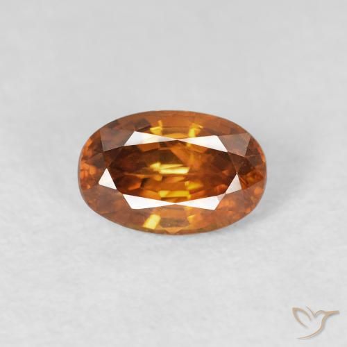 0.80ct طبيعي Medium Dark-Orange زركون, بيضوي, قليلا جدا