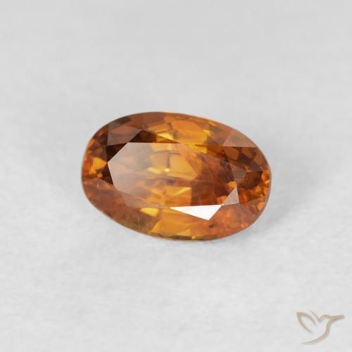 زركون Medium Dark-Orange طبيعي، بيضوي، 0.80 قيراط، قليلا جدا