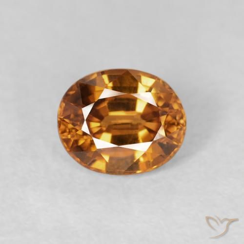 1.09ct طبيعي برتقالى غامق زركون, بيضوي, قليلا جدا