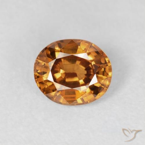 1.03ct طبيعي برتقالى صدأ زركون, بيضوي, قليلا جدا
