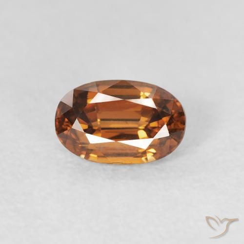 0.79ct طبيعي برتقالى ترابى زركون, بيضوي, VVS