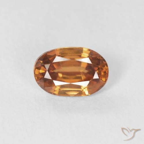 0.68ct طبيعي برتقالى غامق زركون, بيضوي, VVS