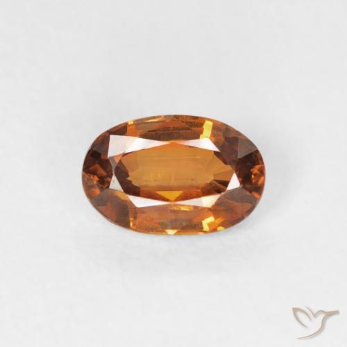 0.68ct طبيعي برتقالى غامق زركون, بيضوي, VVS