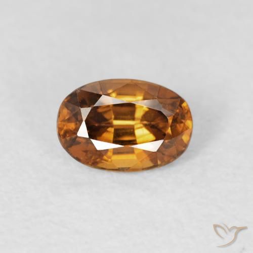 0.84ct طبيعي بنى برتقالى زركون, بيضوي, قليلا جدا