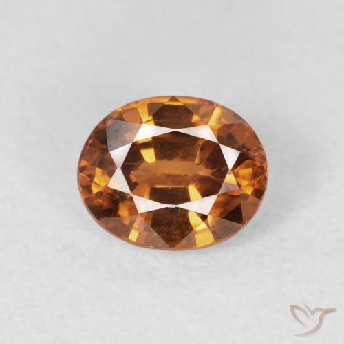 1.13ct طبيعي بنى برتقالى زركون, بيضوي, قليلا جدا