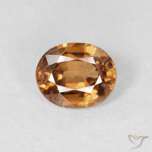 0.95ct طبيعي برتقالى متوسط زركون, بيضوي, قليلا جدا