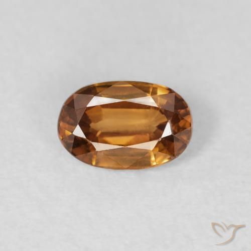 0.70ct طبيعي برتقالى بنى زركون, بيضوي, VVS-VS