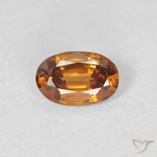 0.66ct طبيعي برتقالى متوسط زركون, بيضوي, VVS-VS