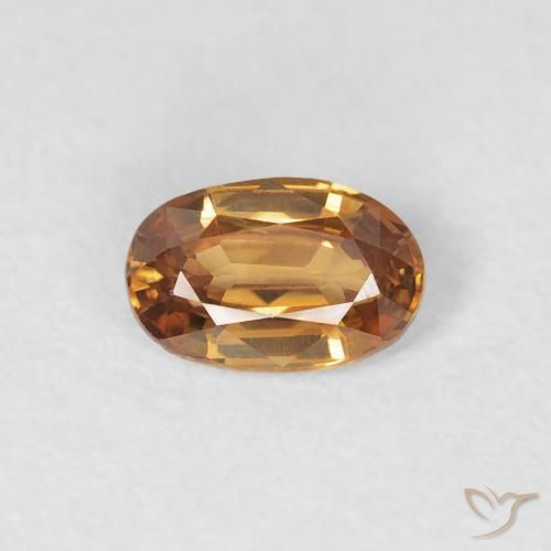 0.70ct طبيعي برتقالى متوسط زركون, بيضوي, VVS-VS