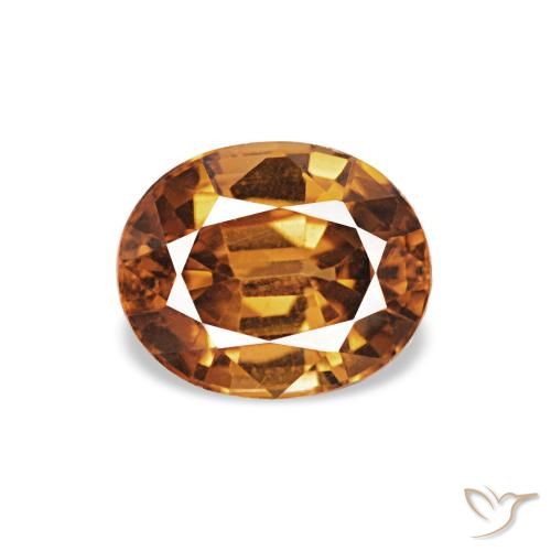 1.04ct Medium Dark-Orange زركون, بيضوي, VVS-VS