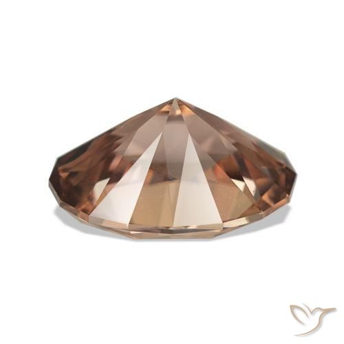 زركون بنى متوسط طبيعي، بيضوي، 4.93 قيراط، VVS-VS