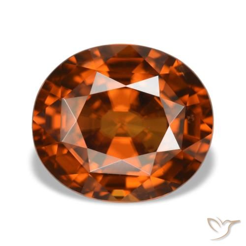 5.09ct برتقالي زركون, بيضاوي, VVS-VS