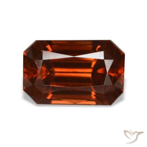 6.24ct برتقالي زركون, قص الزمرد, VVS
