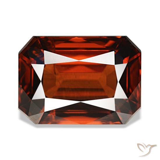 7.02ct أحمر زركون, قص الزمرد, VVS-VS