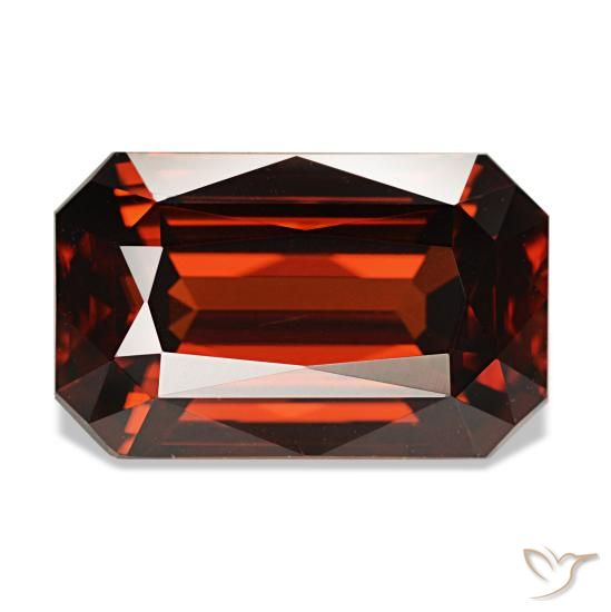 8.30ct أحمر زركون, قص الزمرد, VVS